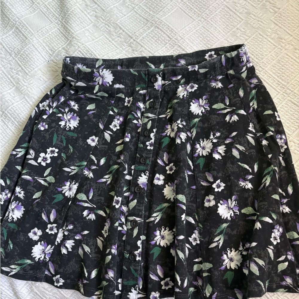 American Eagle Outfitters Dark Floral Skater Skirt